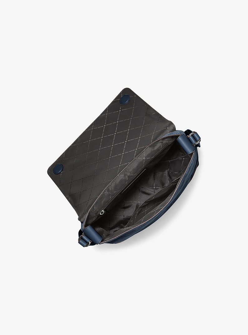 Hudson Small Suede Messenger Bag in LIGHT MIDNIGHT | Michael Kors