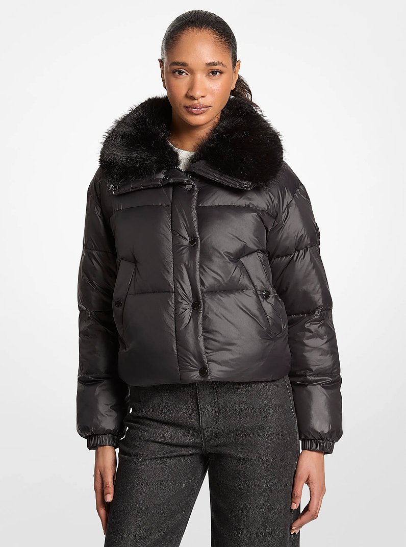 Chaqueta acolchada de sherpa in NEGRO | Michael Kors