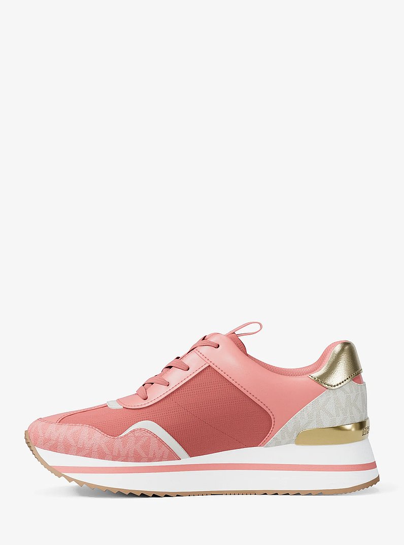 Raina Color-Block Mesh and Signature Logo Trainer in PRIMROSE | Michael Kors