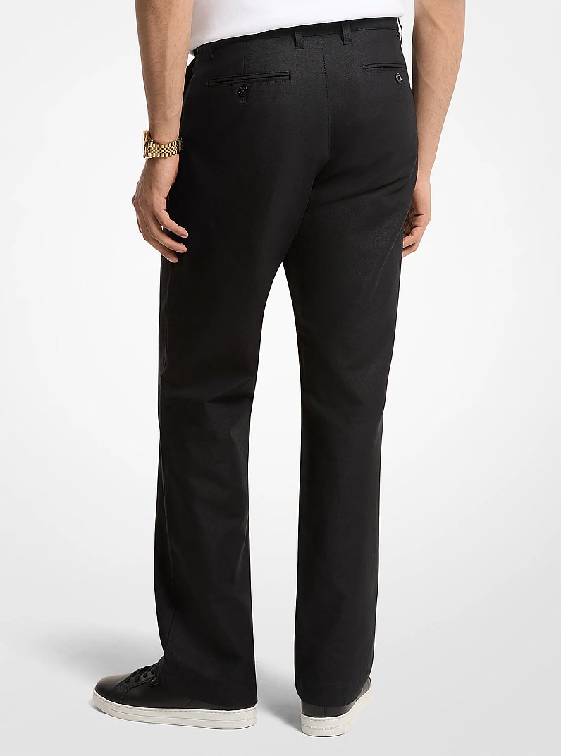 Finn Linen and Cotton Chino Pants in BLACK | Michael Kors