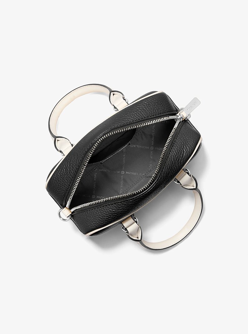 Tr&egrave;s petit sac &agrave; bandouli&egrave;re convertible Thompson en cuir grain&eacute; &agrave; deux tons in NOIR | Michael Kors