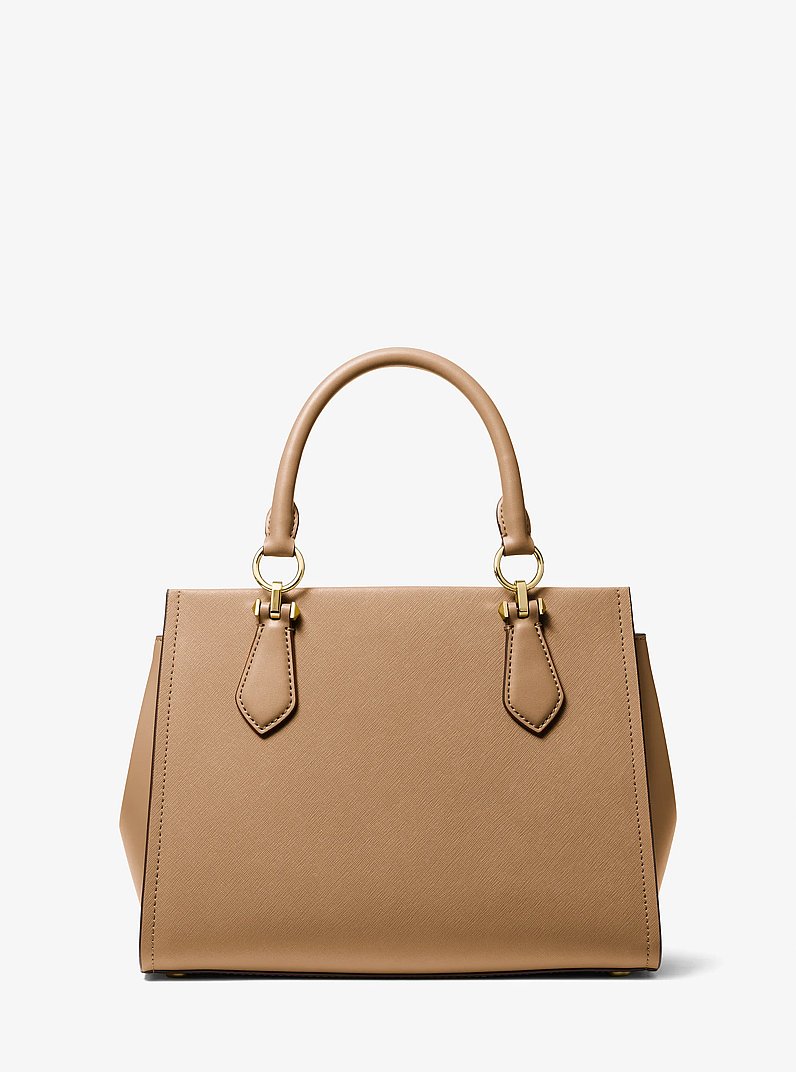 Marilyn Medium Saffiano Leather Satchel in HUSK | Michael Kors