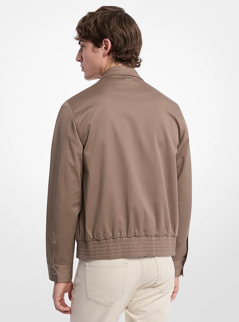 Harrington Stretch Cotton Bomber Jacket in CHESTNUT | Michael Kors