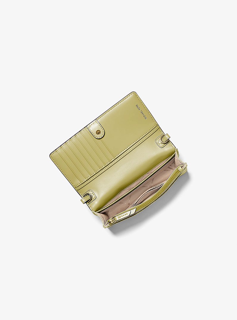 Petit sac &agrave; bandouli&egrave;re pour t&eacute;l&eacute;phone intelligent Jet Set &agrave; logo Signature in PISTACHE | Michael Kors