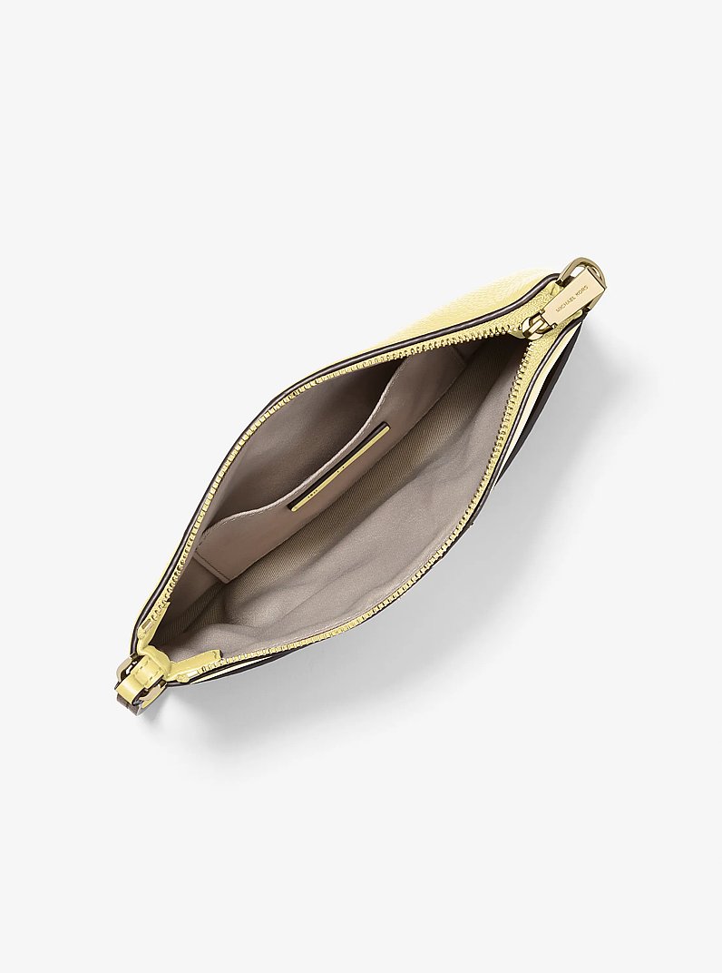Pochette-bracelet Jet&nbsp;Set de taille moyenne en cuir grain&eacute; in CITRON | Michael Kors
