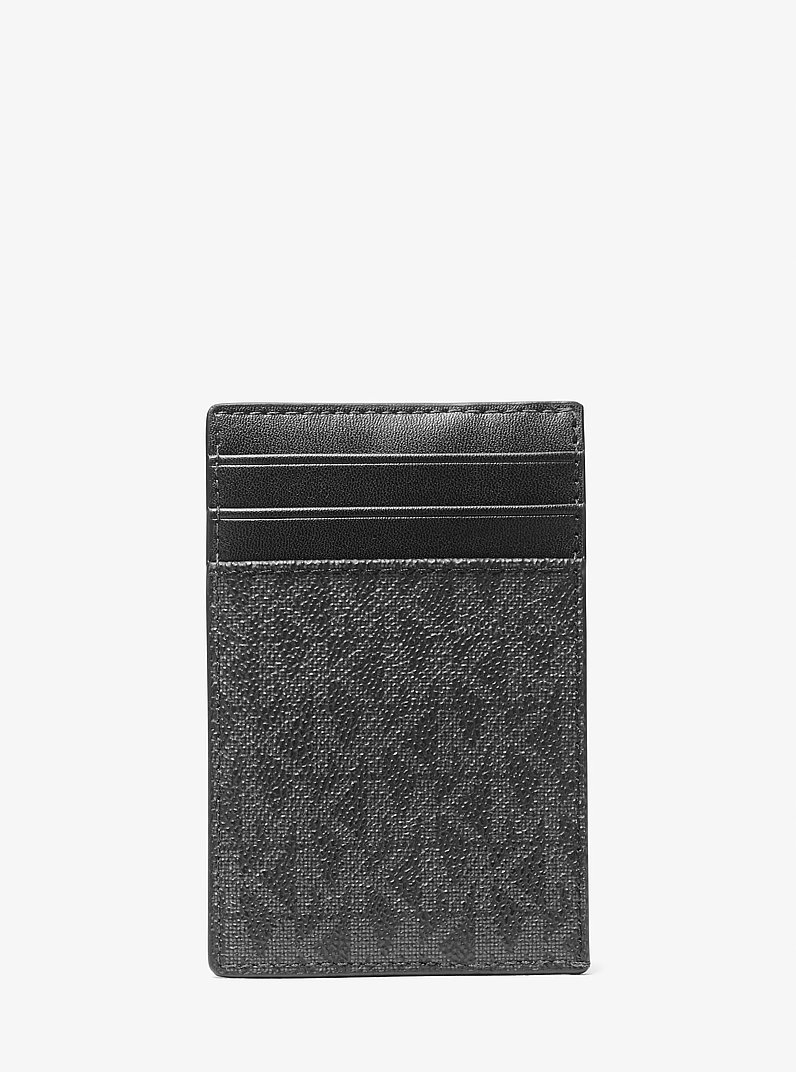 Porta carte di credito Hudson con logo in NERO | Michael Kors