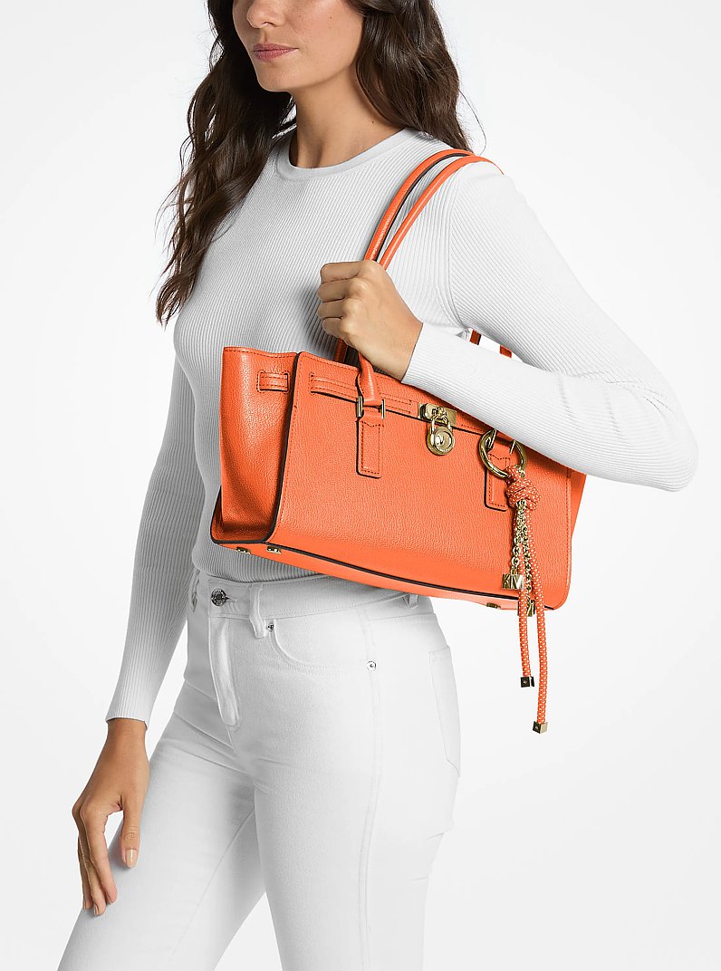 Hamilton Moderne Small Leather Satchel in MIMOSA | Michael Kors