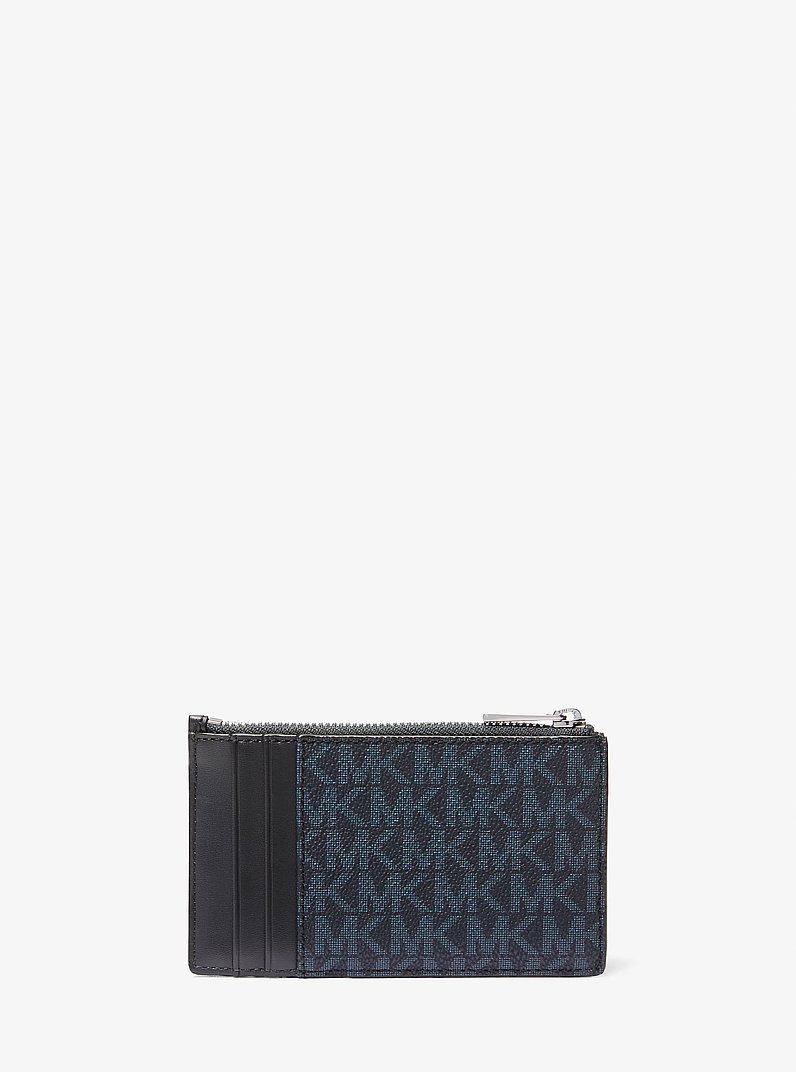 Cooper Slim Signature Logo Zip Wallet in ADMRL/PLBLUE | Michael Kors
