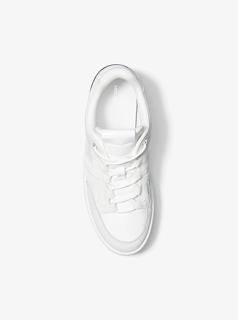 Ryder Leather Platform Sneaker in OPTIC WHITE | Michael Kors