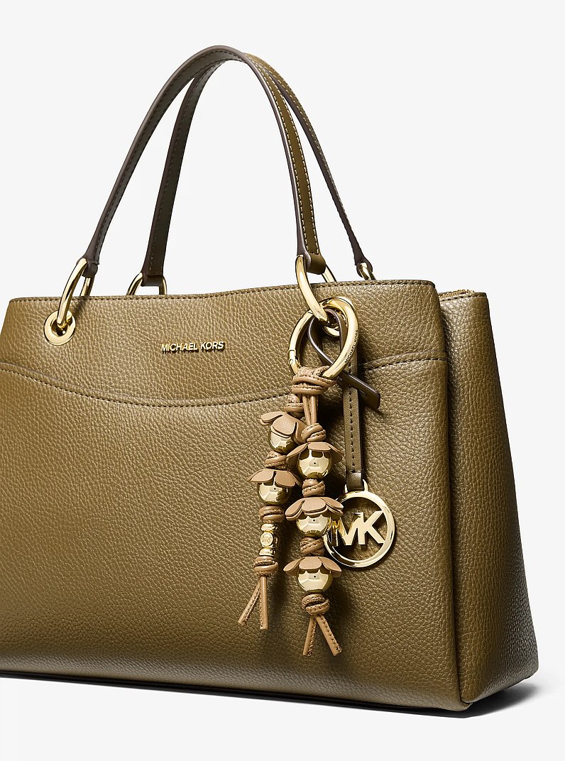 Taschenanh&auml;nger mit Zierblumen in KHAKI | Michael Kors