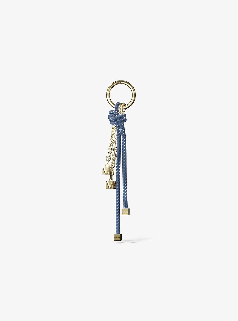 Gold-Tone and Speckled Cord Bag Charm in FRENCH BLUE | Michael Kors