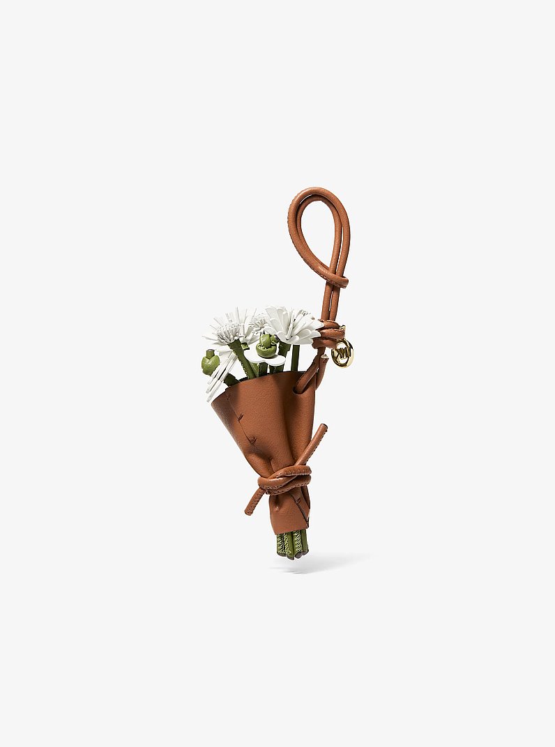 Leather Floral Bouquet Bag Charm in OPTIC WHITE | Michael Kors