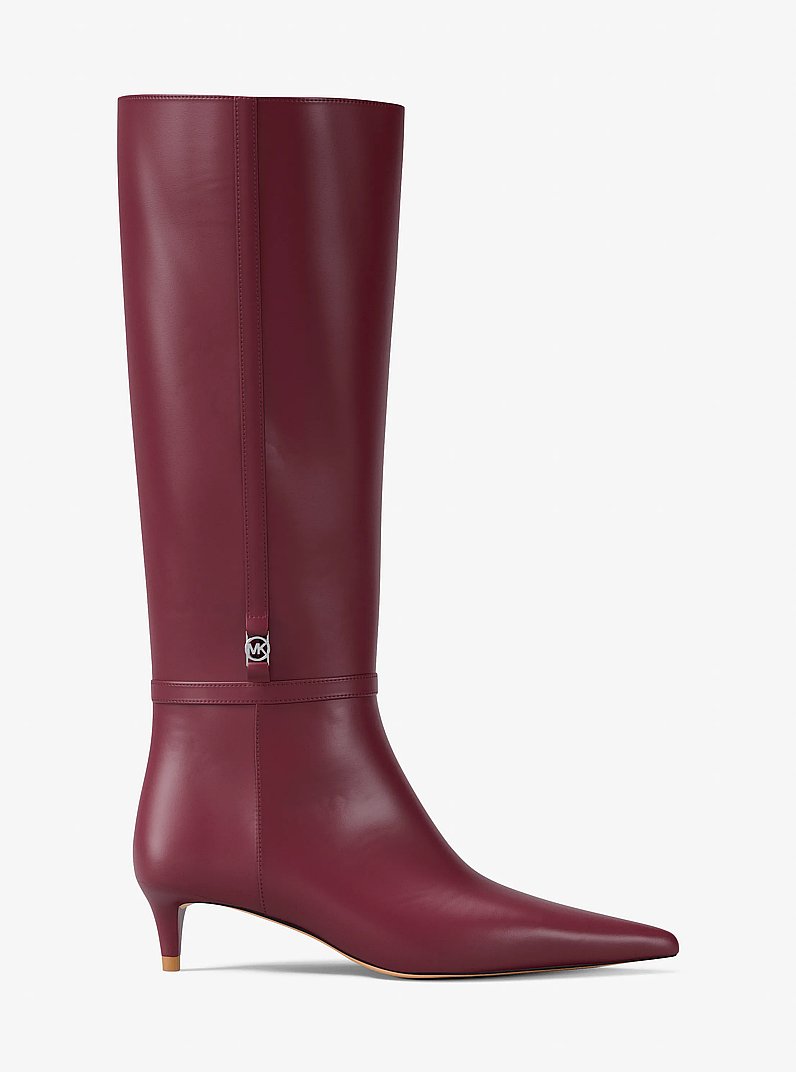 Nalia Kitten-Heel Boot in MAROON | Michael Kors