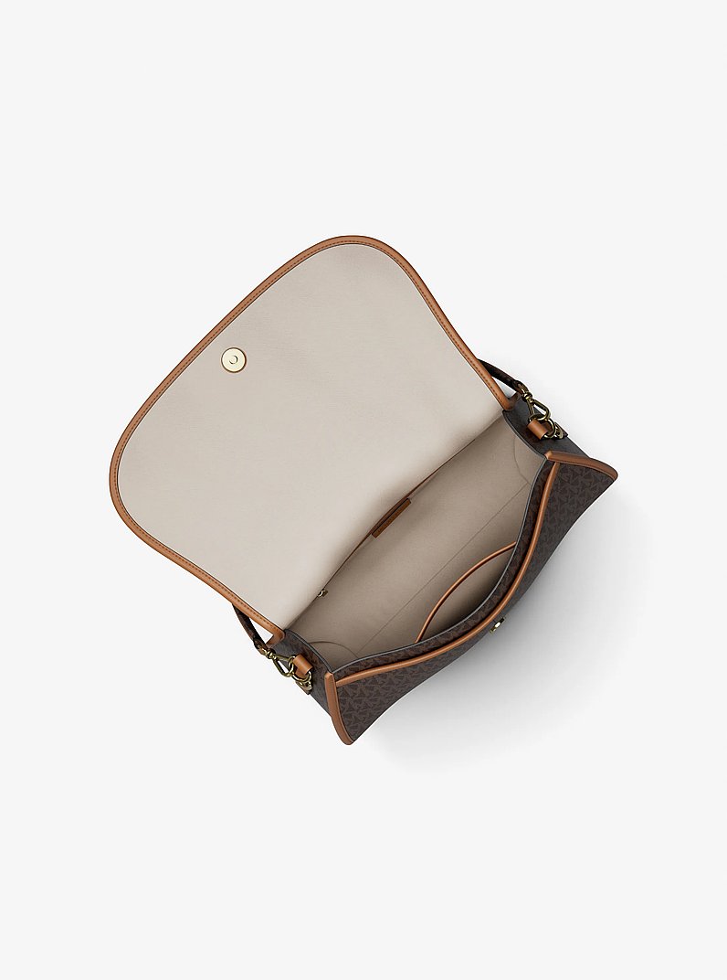 Wandelbare Messenger-Tasche Holmes Medium mit Signature-Logomuster in BRN/EICHELBR | Michael Kors