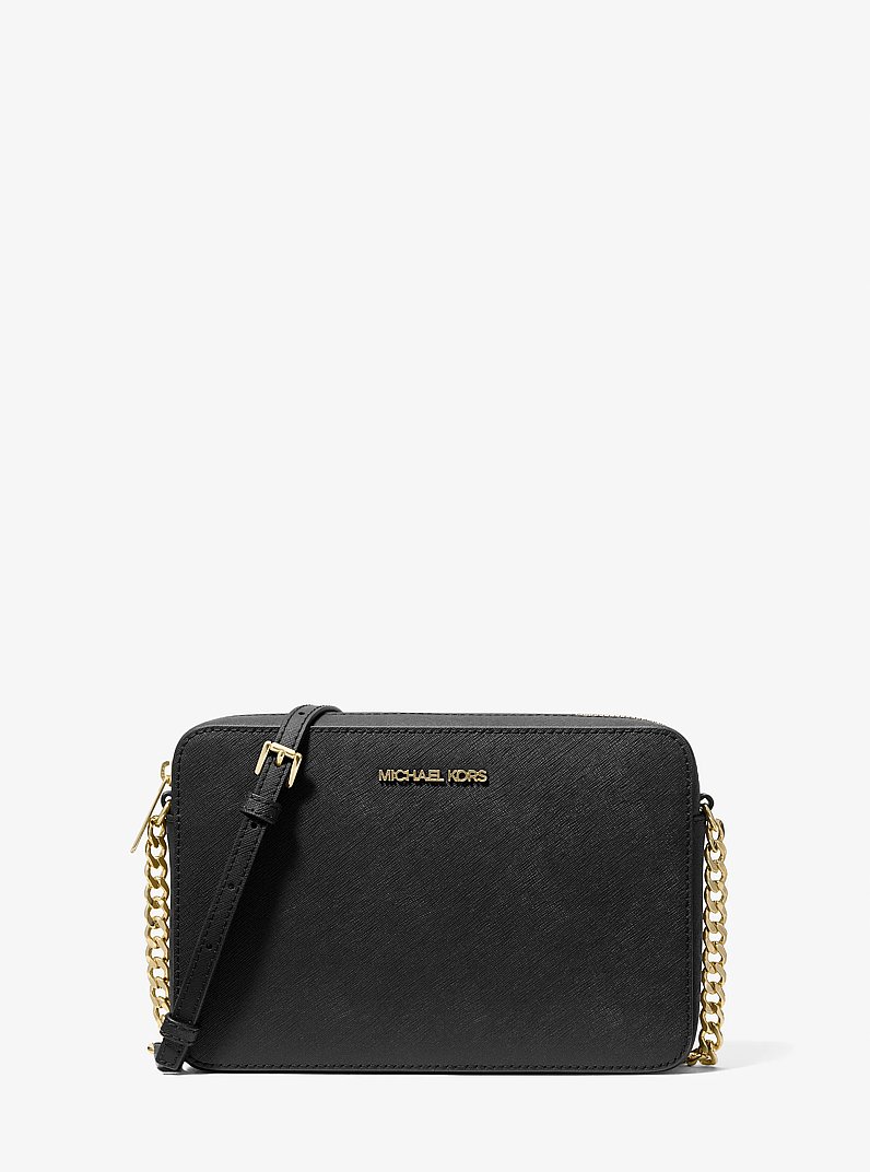 Bandolera Jet Set grande de piel saffiano in NEGRO | Michael Kors