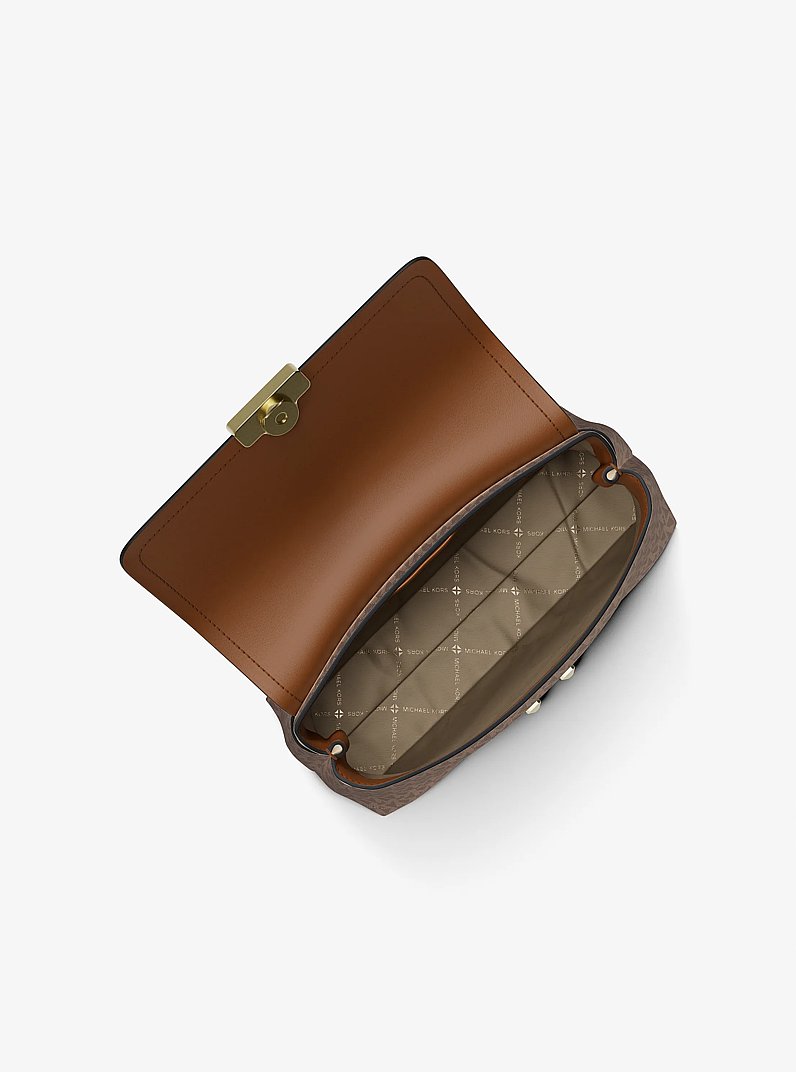 Tribeca Medium Signature Logo Satchel in BRN/ACORN - Sale
