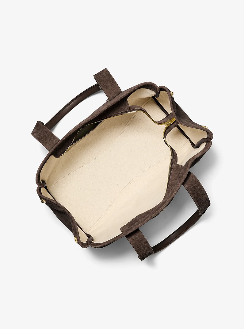 Romee Large Suede Tote Bag in CHOCOLATE | Michael Kors