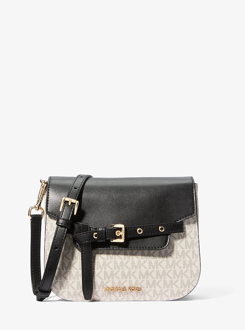 Bolsa cruzada Emilia peque&ntilde;a con logotipo in VAINILLA/NEGRO | Michael Kors