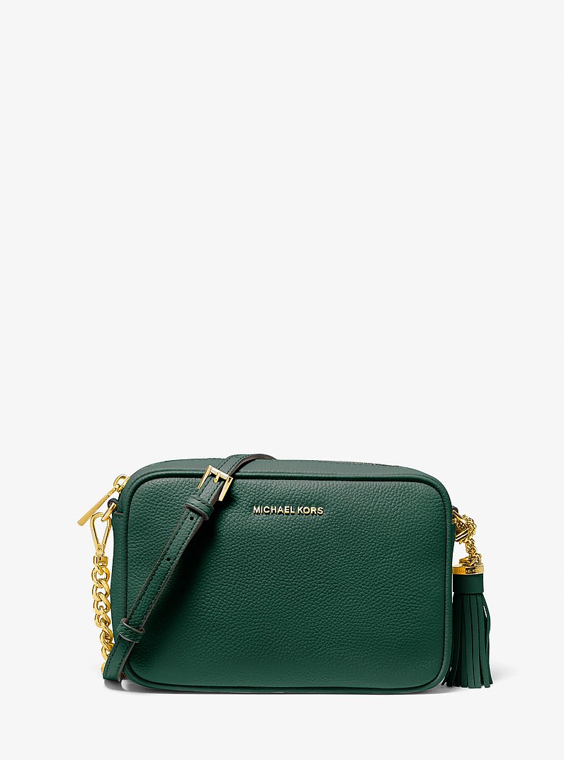 Jet Set Medium Pebbled Leather Crossbody Bag in BOSCO | Michael Kors