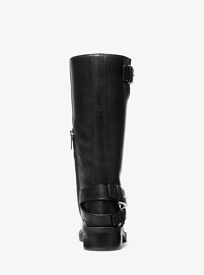 Crosby Leather Moto Boot in BLACK | Michael Kors