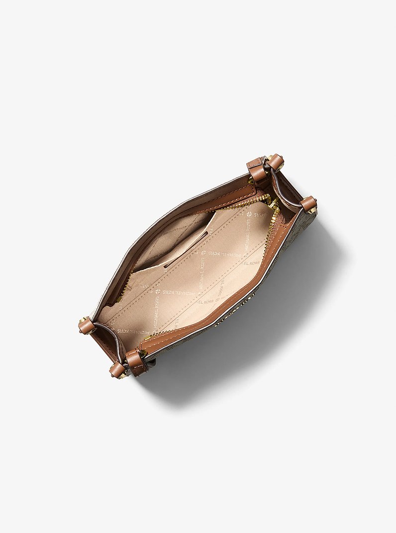 Umh&auml;ngetasche Maple Small mit Signature-Logomuster in VANILLE/LUGGAGE | Michael Kors