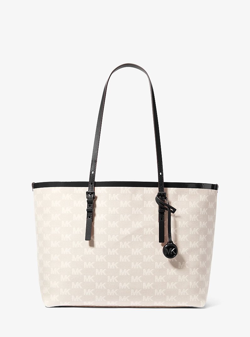 Bolso tote Quinn grande con logotipo en jacquard y funda in NEGRO | Michael Kors