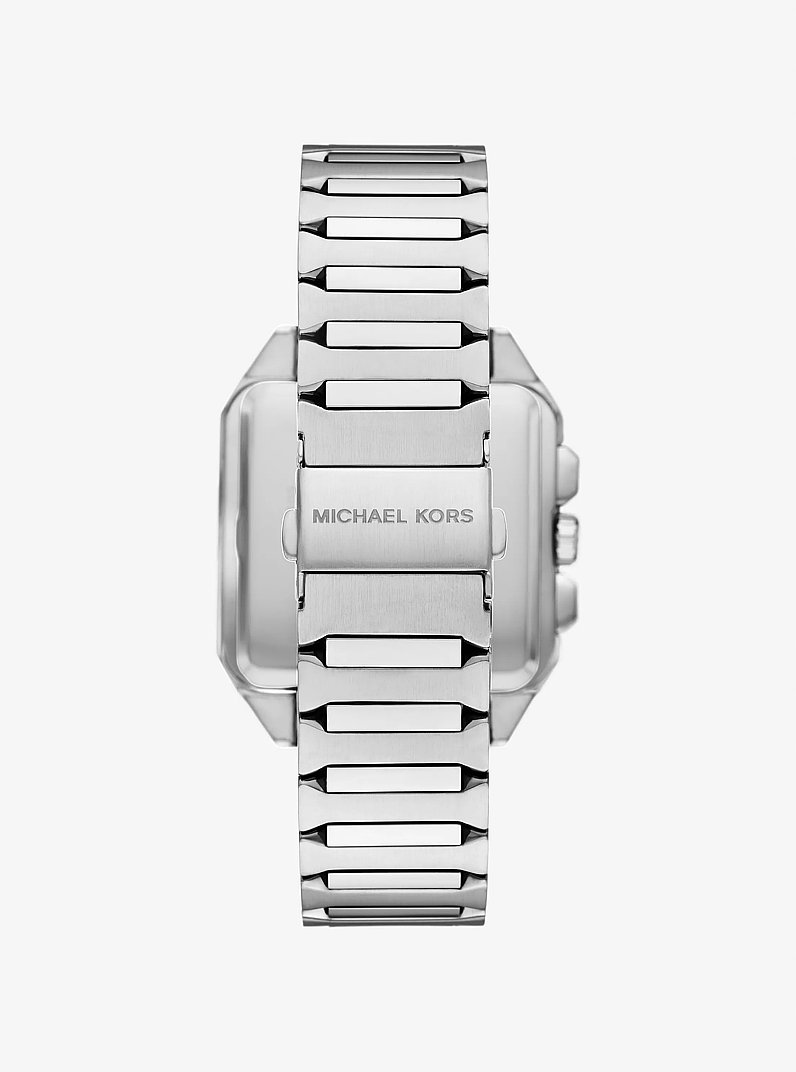 Hayes Oversized Silver-Tone Sport Watch in SILVER | Michael Kors