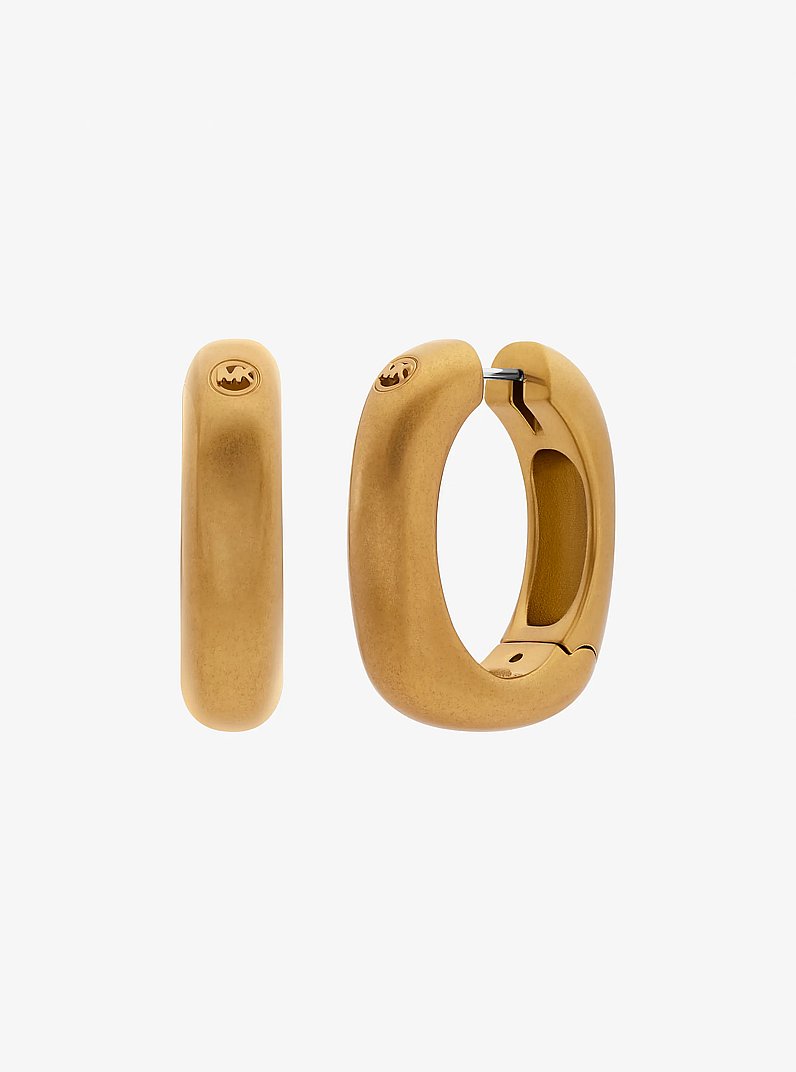 Orecchini a cerchio squadrati in ORO ANTICO | Michael Kors