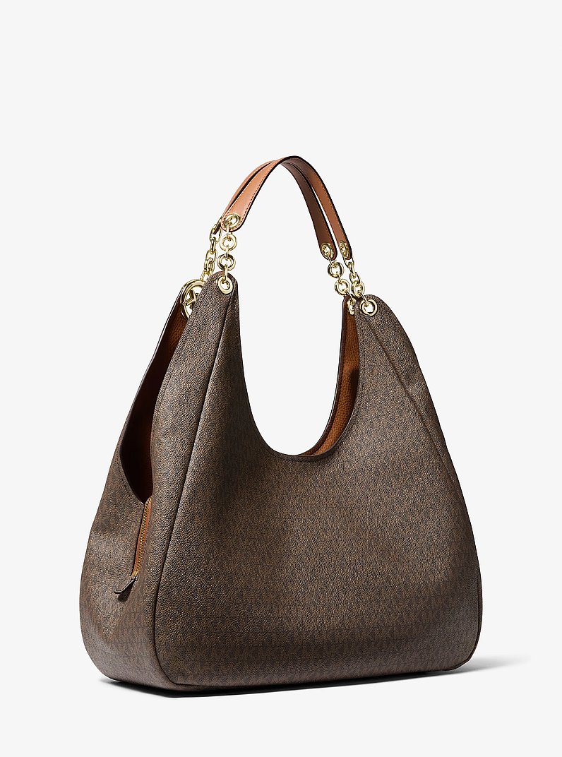 Ellie Large Signature Logo Shoulder Bag in BRN/ACORN | Michael Kors