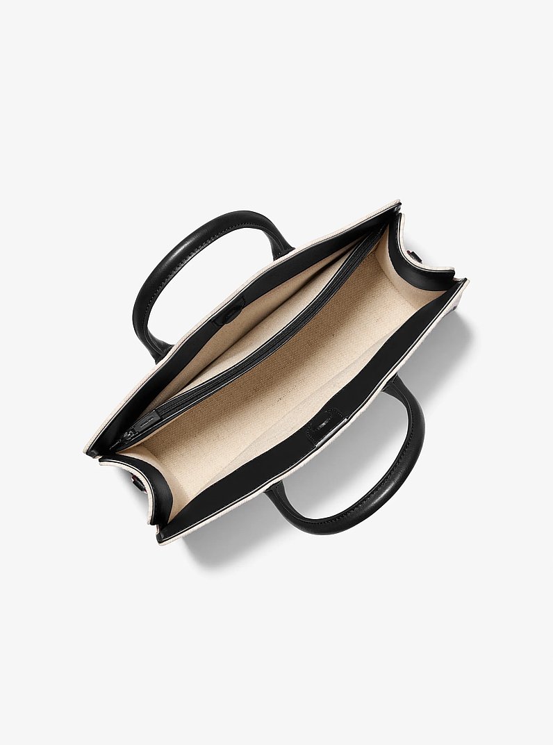 Sacoche Scarlett de taille moyenne en jacquard &agrave; logo in NOIR | Michael Kors