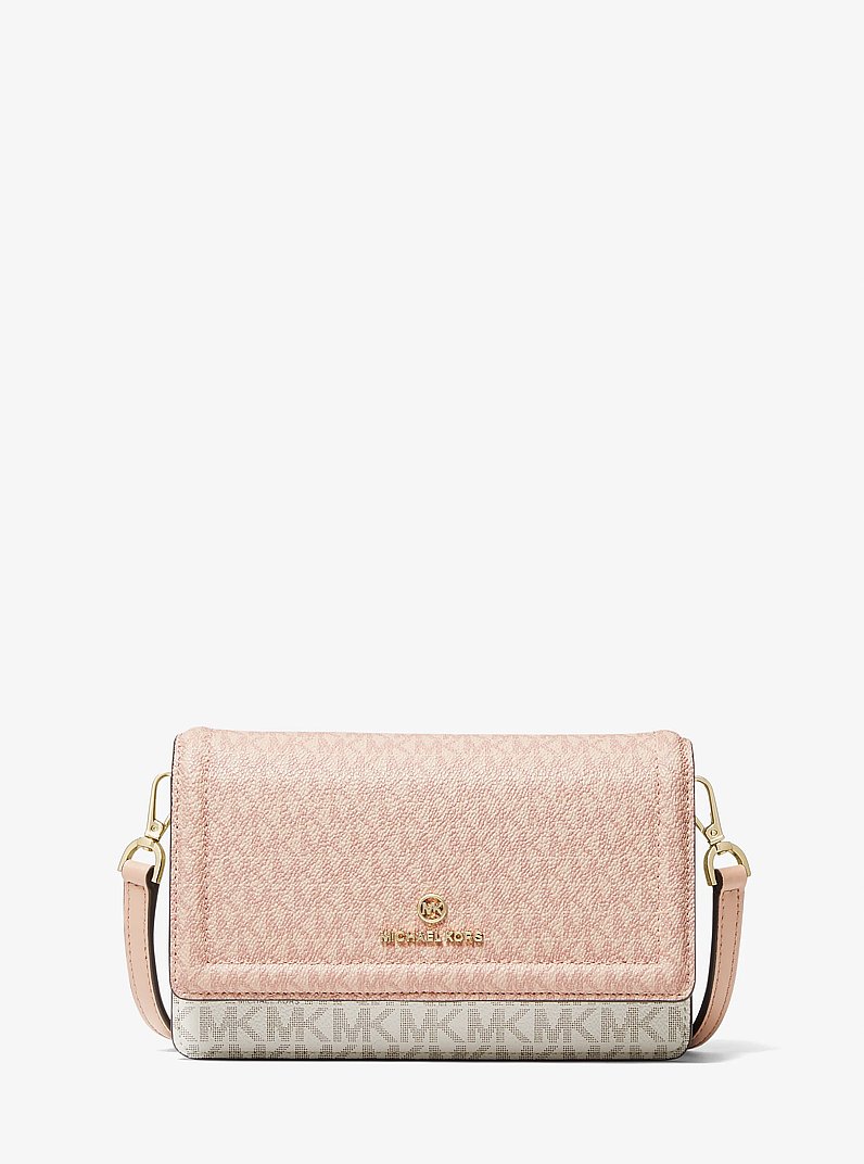 Petit sac &agrave; bandouli&egrave;re pour smartphone Jet Set bicolore &agrave; logo in BALLET MULTI | Michael Kors