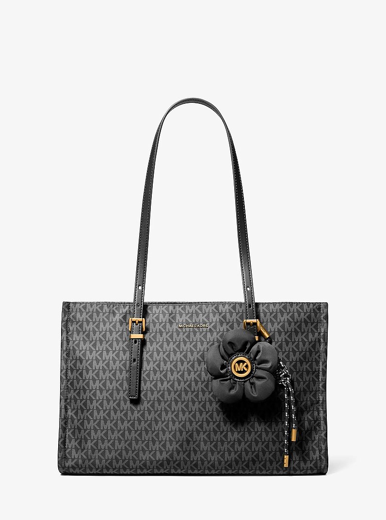 Borsa tote Zadie media con stampa logo in NERO | Michael Kors