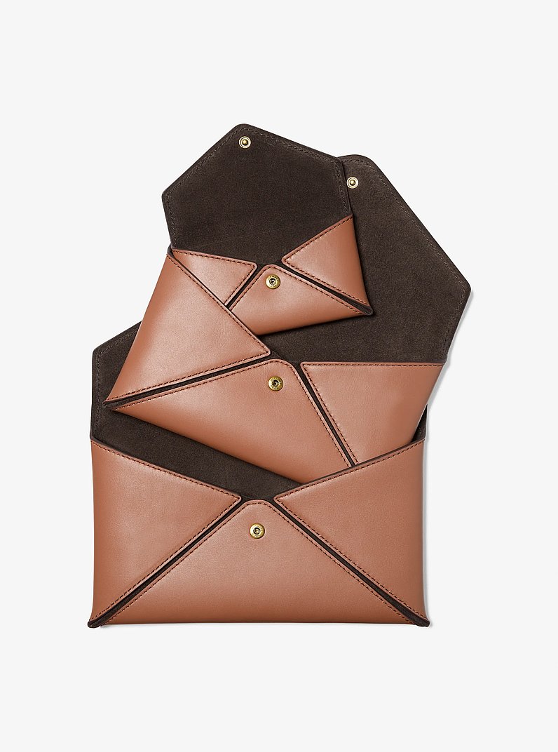 Jordi 3-in-1 Leather Envelope Wallet in LUGGAGE | Michael Kors