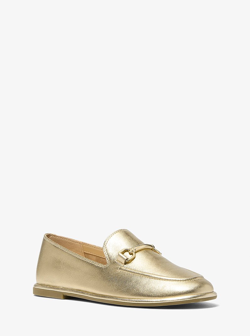 Carson Metallic Leather Loafer in PALE GOLD | Michael Kors