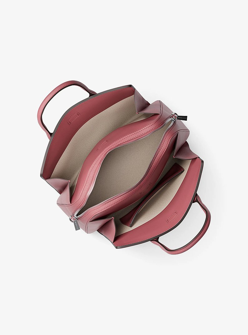 Geantă satchel Laila medie din piele in PALISANDRU | Michael Kors