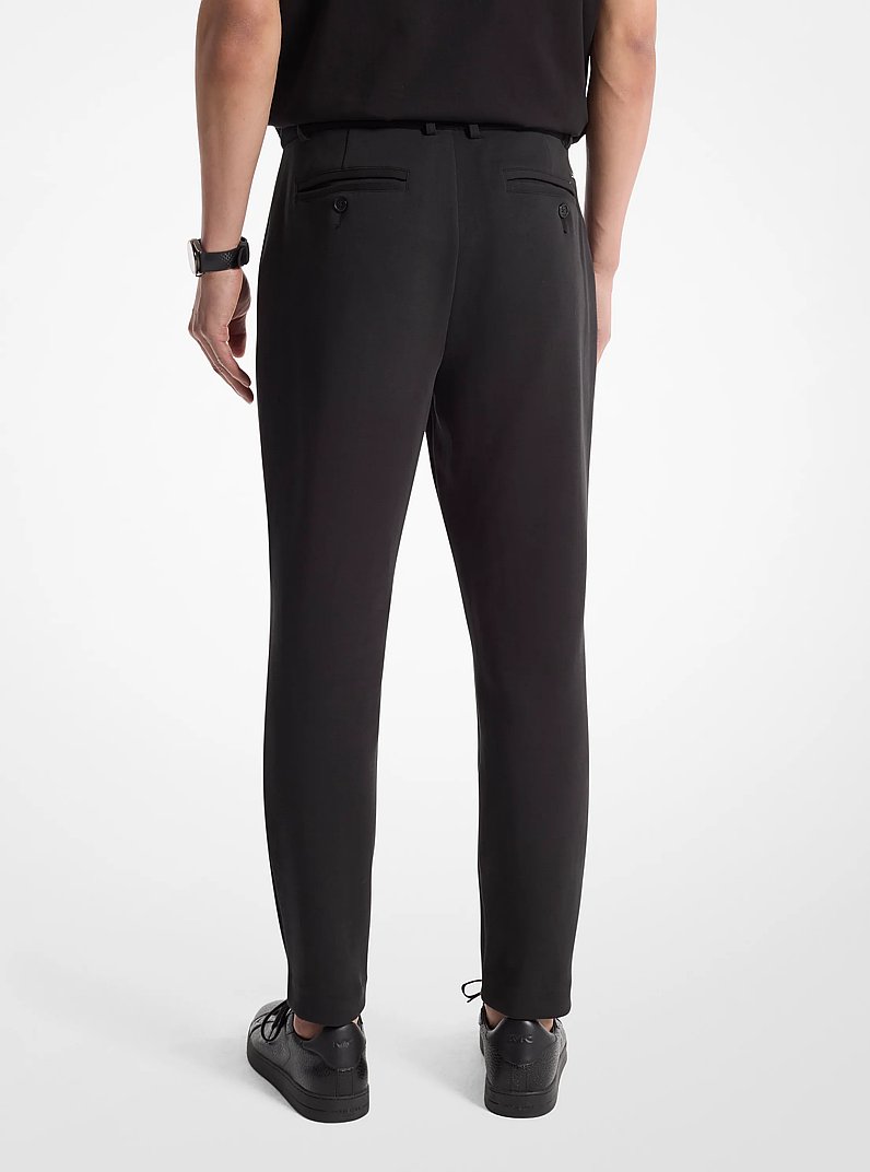 Pantalon en coton m&eacute;lang&eacute; in NOIR | Michael Kors