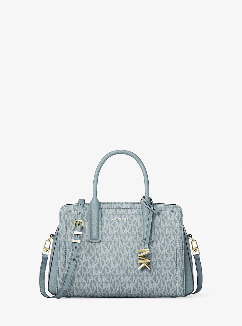 Laila Small Signature Logo Satchel in CHAMBRAY | Michael Kors