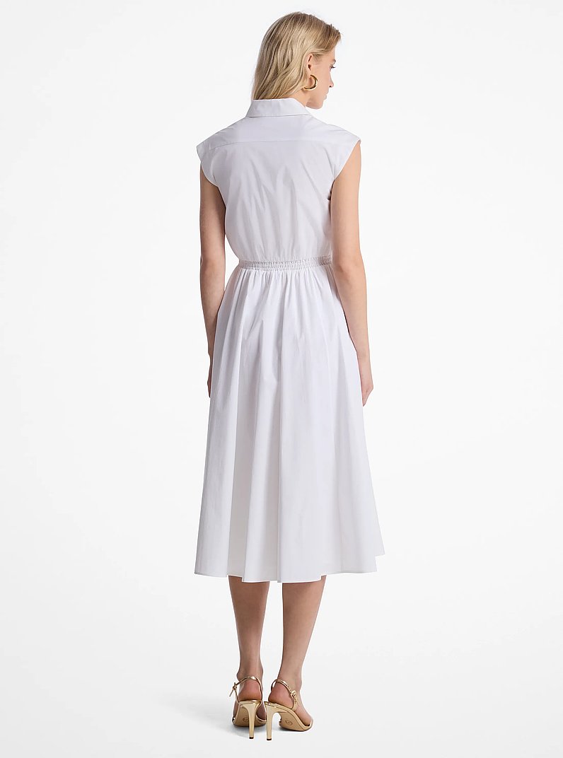 knee length dresses for ladies Poplin Black Midi Corset Dress
