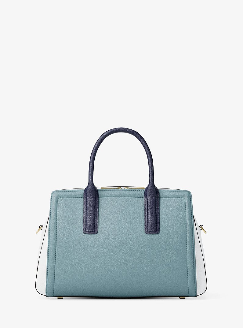 Laila Medium Color-Block Pebbled Leather Satchel in CHAMBRAY MULTI | Michael Kors