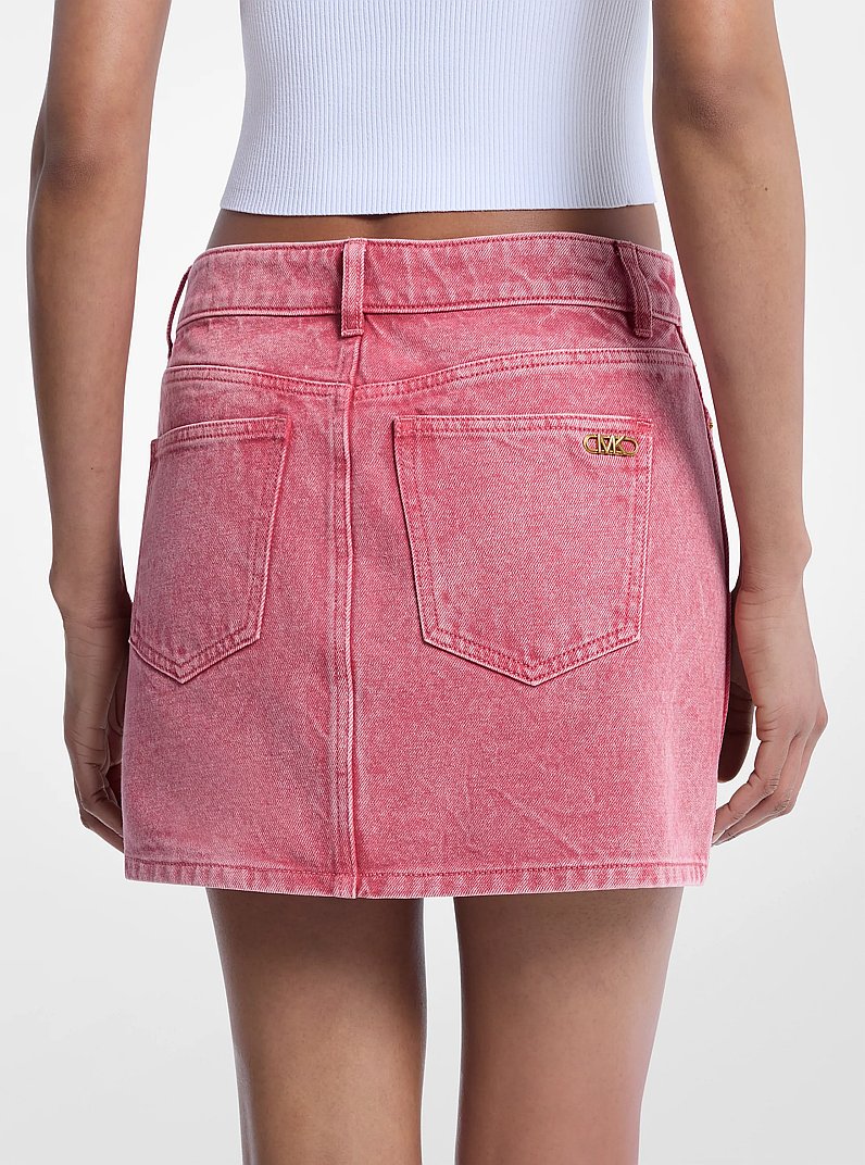 Minirock aus st&uuml;ckgef&auml;rbtem Denim in [3898] | Michael Kors