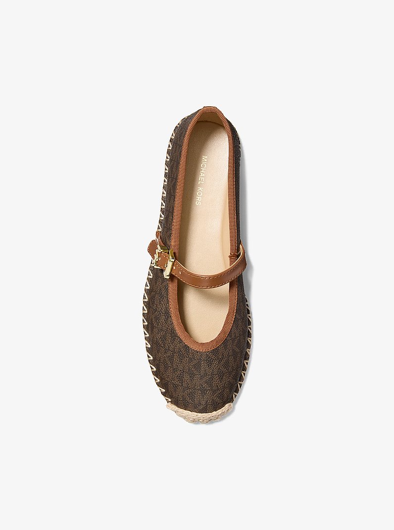 Lynn Signature Logo Ballet Espadrille in BROWN | Michael Kors