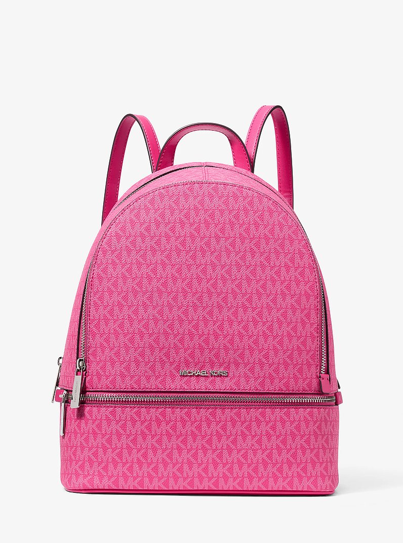 Rhea Medium Signature Logo Backpack in DRAGONFRUIT - Sale