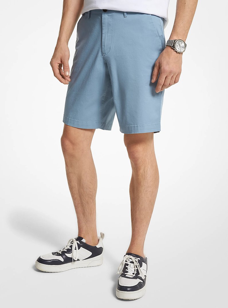 Stretch Cotton Shorts in CHAMBRAY | Michael Kors