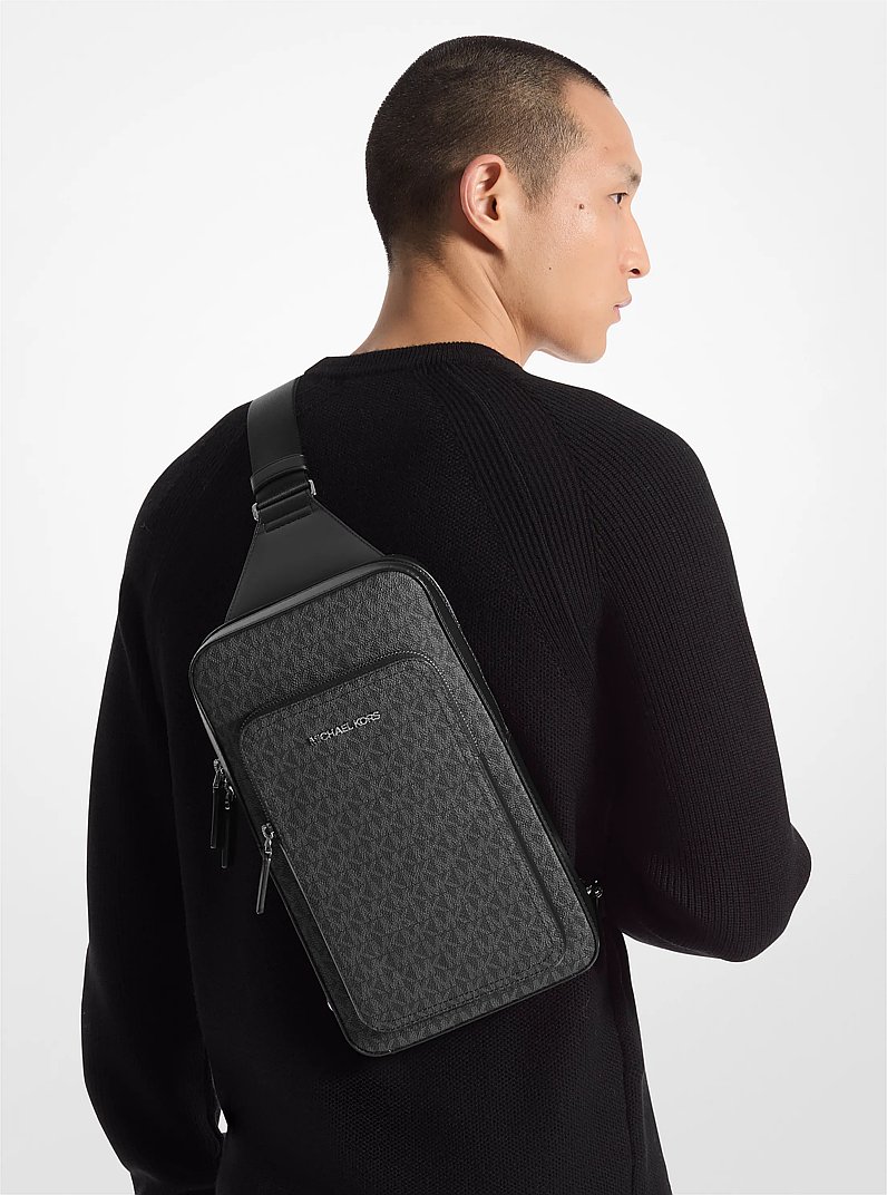 Cooper Commuter Logo Sling Pack in BLACK | Michael Kors