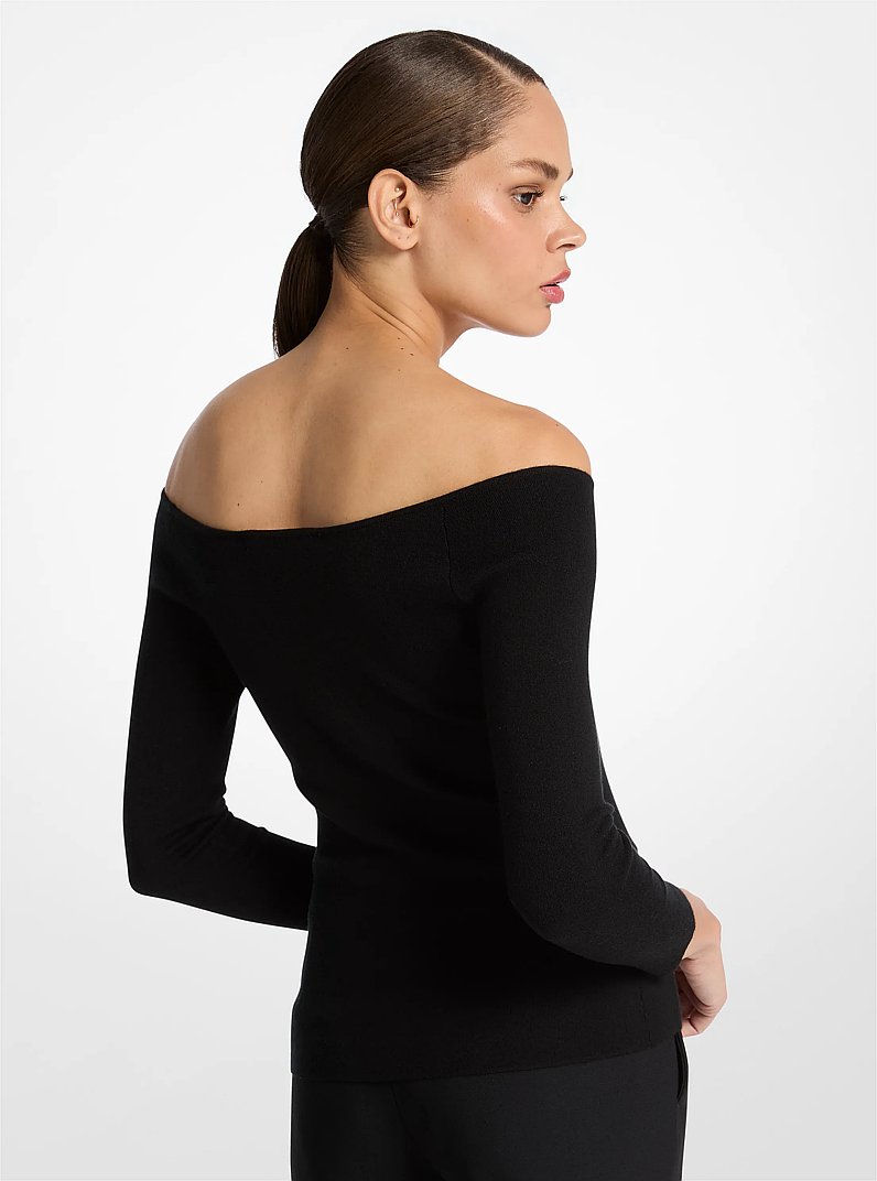 Su&eacute;ter de cachemira tipo ballet in NEGRO | Michael Kors