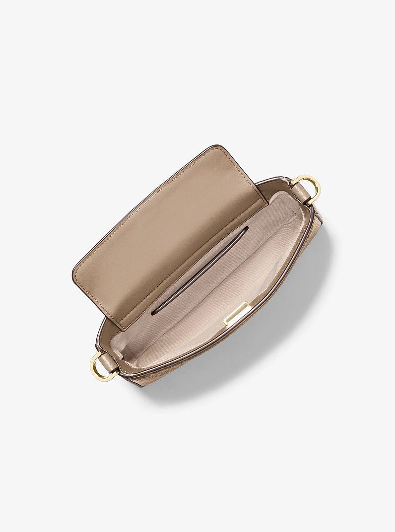 Bryant Small Pebbled Leather Convertible Pochette in BIRCH | Michael Kors