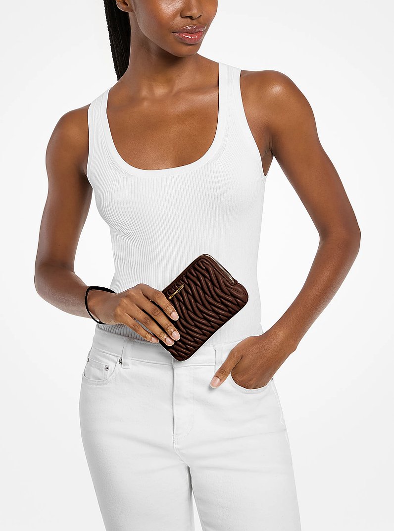 Bolso de pulsera Jet Set Travel peque&ntilde;o con matelass&eacute; in NUEZ MOSCADA | Michael Kors