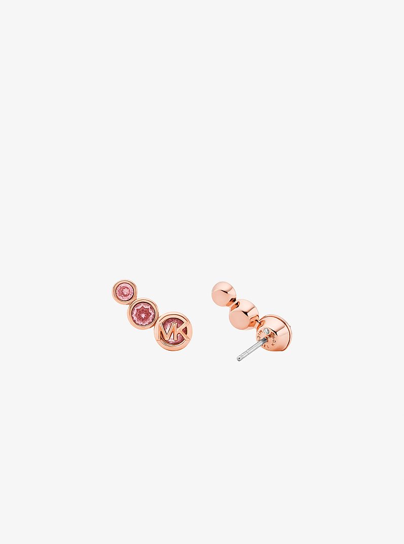 Bezel Cubic Zirconia Crawler Earrings in ROSE GOLD | Michael Kors