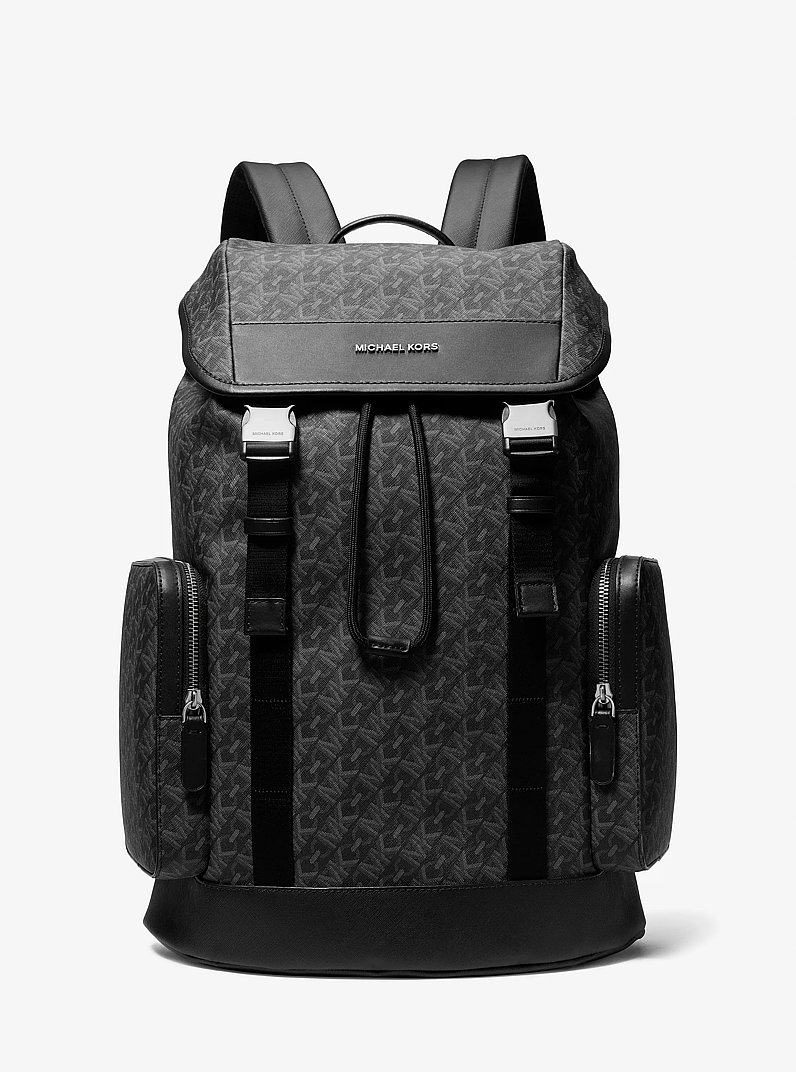 Hudson Empire Monogram Backpack in BLACK | Michael Kors