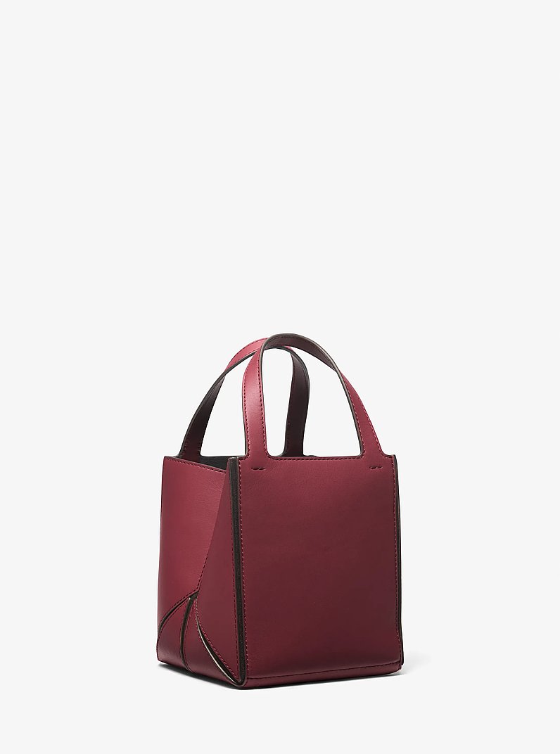 Jordi Small Leather Tote Bag in DEEP RED | Michael Kors